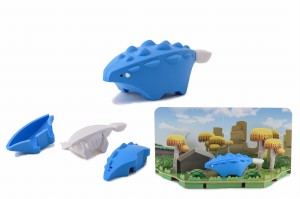 Dinozaur Magnetyczny Składany Ankylozaur z Dioramą. Dinozaur Halftoys